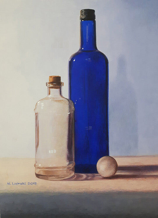 Still Life with Blue Bottle by Norb Lisinski
