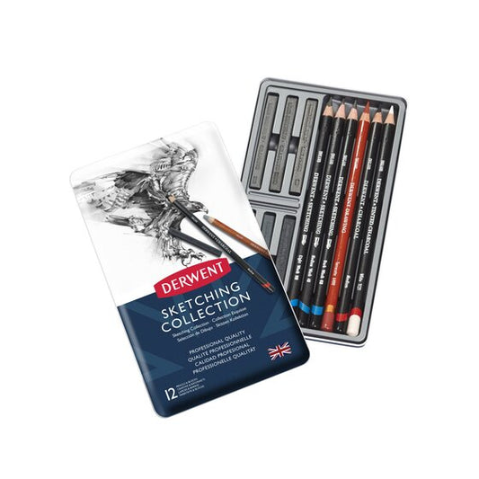 Derwent Sketch Collection, Metal Tin - 12 piece set