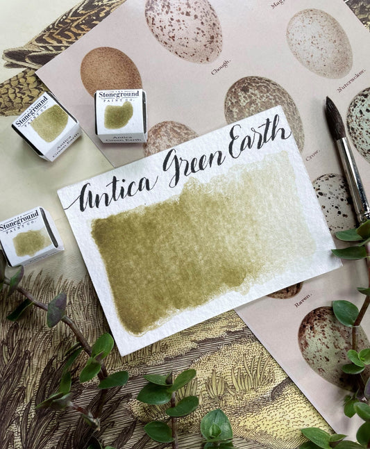 Stoneground - Antica Green Earth (Earth Colour - Half Pan)