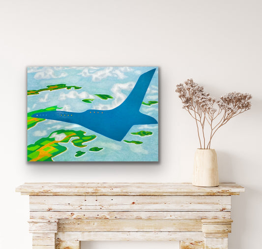 Impresión especial del avión azul de Kevin J Harper
