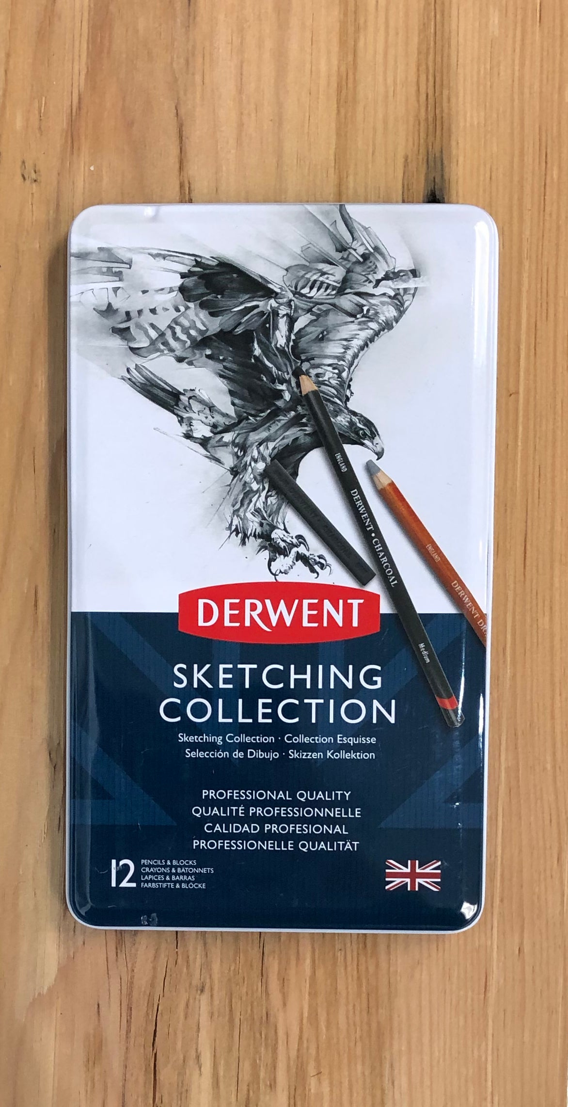 Derwent Sketch Collection, Metal Tin - 12 piece set
