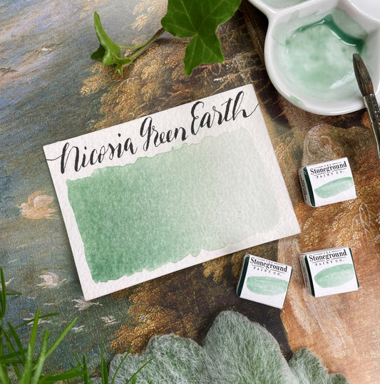 Stoneground - Nicosia Green Earth (Earth Colour - Half Pan)