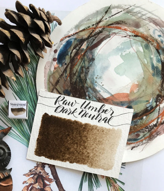 Stoneground - Raw Umber Dark Neutral (Earth Colour - Half Pan)