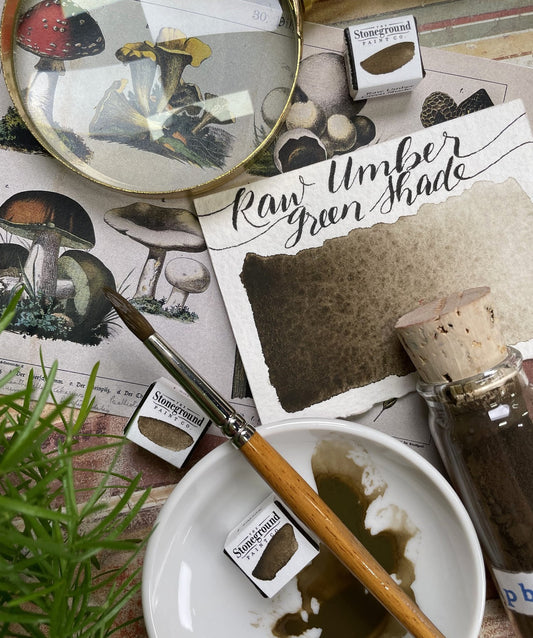 Stoneground - Raw Umber Green Shade (Earth Colour - Half Pan)