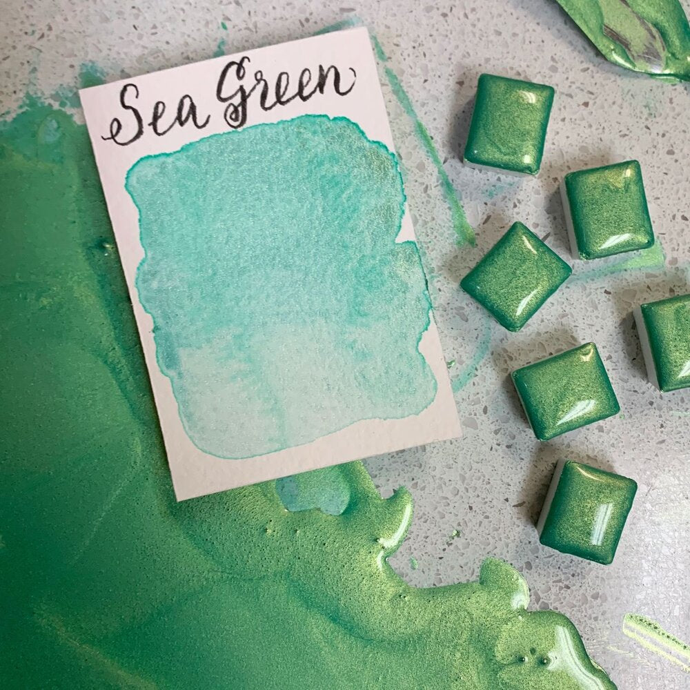 Stoneground - Sea Green (Pearlescent Colour - Half Pan)