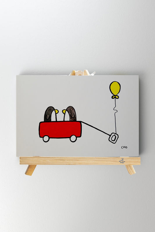 Mini mejores amigos con caballete de Wendy Cho, Once Upon a Design