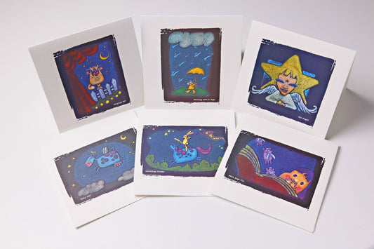 Lot de 6 cartes de vœux en relief par Wendy Cho, Once Upon a Design