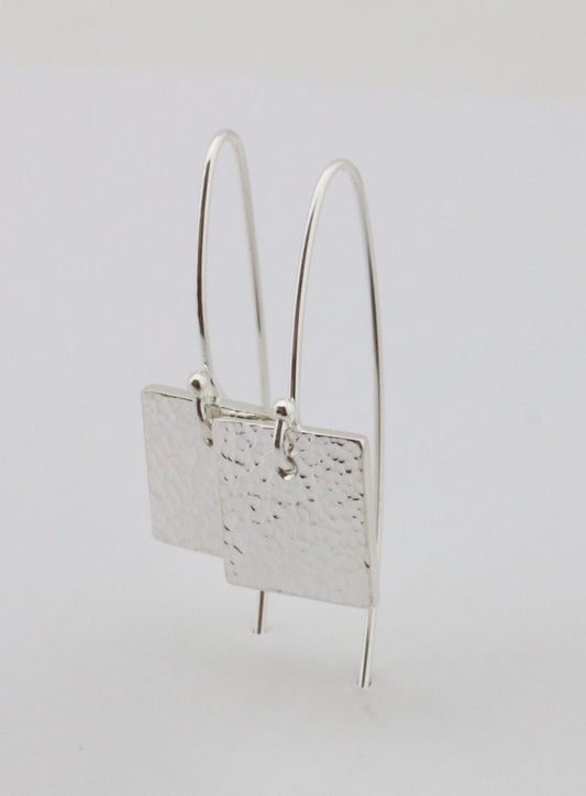 Silver Drop Square Earrings by Monica Gennaro (Beke Design)