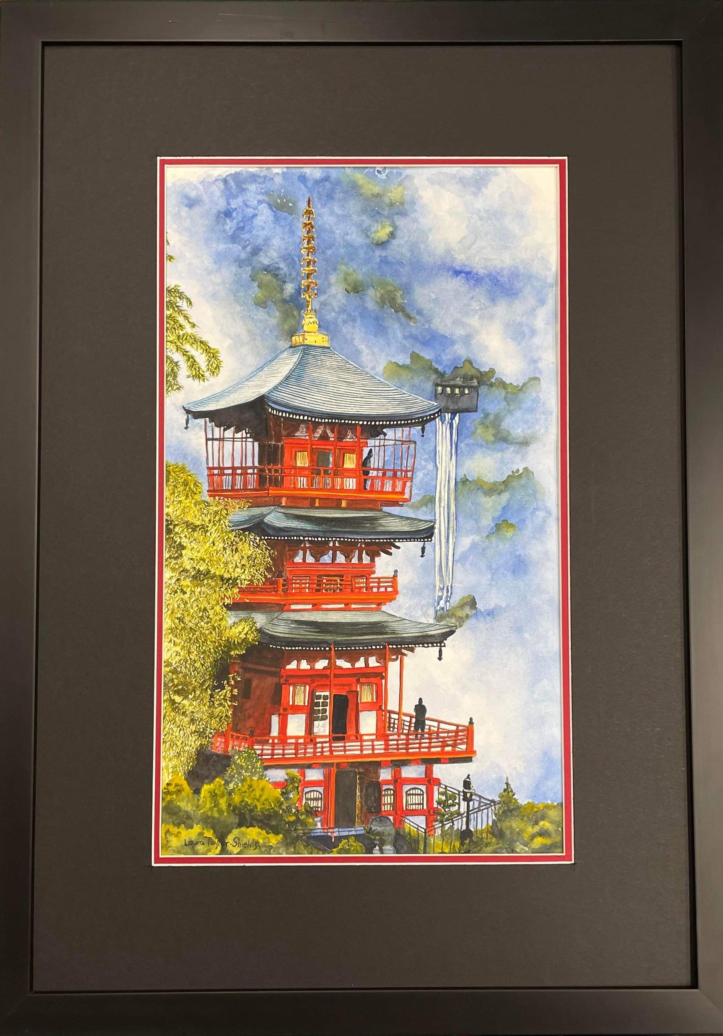 Pagoda of Seigantoji and Nachi no Taki Waterfall by Laura Taylor Shields