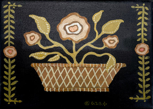 Flowers in Wicker Basket by Gail Zealley-Brennan