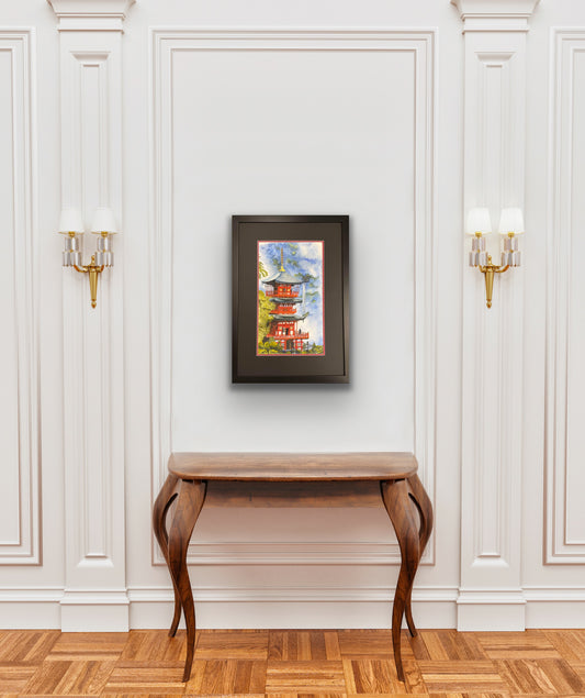 Pagoda of Seigantoji and Nachi no Taki Waterfall by Laura Taylor Shields