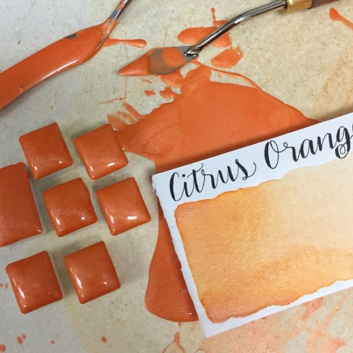Stoneground - Citrus Orange (Pearlescent Colour - Half Pan) - Discontinued Colour