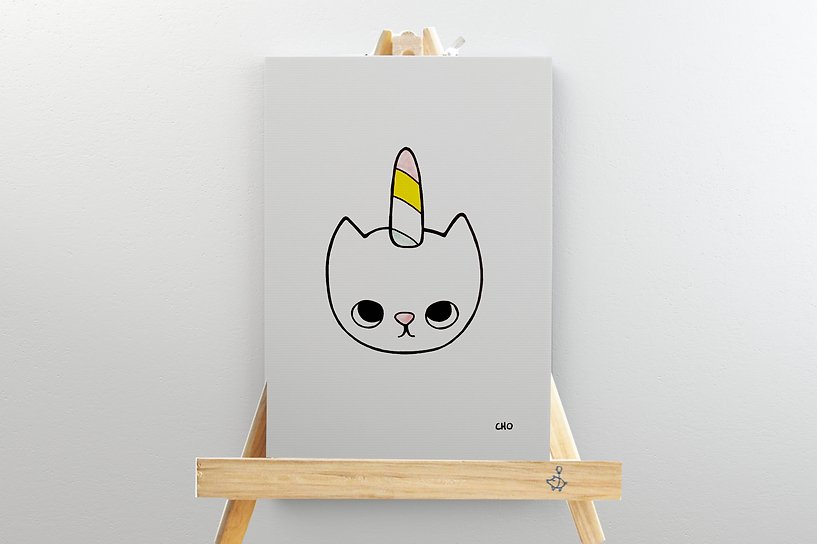 Mini Unicat with Easel by Wendy Cho, Once Upon a Design